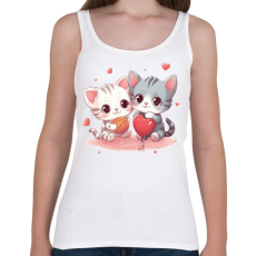 PRINTFASHION Cicás szív - Női atléta - Fehér