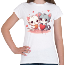 PRINTFASHION Cicás szív - Női póló - Fehér