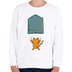 PRINTFASHION Cicás zsebminta - Gyerek pulóver - Fehér