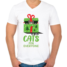 PRINTFASHION Cicát mindenkinek - Férfi V-nyakú póló - Fehér férfi póló