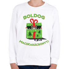 PRINTFASHION Cicát mindenkinek! Karácsonyi  - Gyerek pulóver - Fehér gyerek pulóver, kardigán