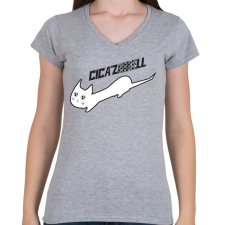 PRINTFASHION cicázNIKEll.b - Női V-nyakú póló - Sport szürke női póló