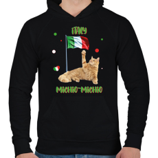 PRINTFASHION Cicc-cicc - Italy - Férfi kapucnis pulóver - Fekete