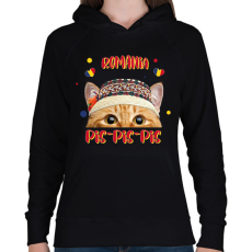 PRINTFASHION Cicc-cicc - Romania - Női kapucnis pulóver - Fekete
