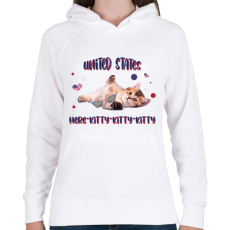 PRINTFASHION Cicc-cicc - United States - Női kapucnis pulóver - Fehér