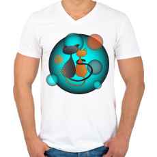 PRINTFASHION Ciclove - Férfi V-nyakú póló - Fehér