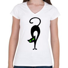 PRINTFASHION Cicmic örül - Női V-nyakú póló - Fehér