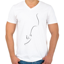 PRINTFASHION Cicus - Férfi V-nyakú póló - Fehér férfi póló