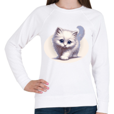 PRINTFASHION Cicus - Női pulóver - Fehér női pulóver, kardigán