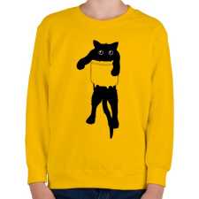 PRINTFASHION Cicus zsebben  - Gyerek pulóver - Sárga gyerek pulóver, kardigán