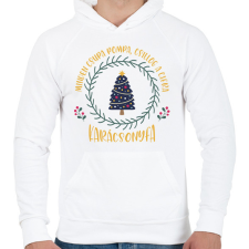 PRINTFASHION Cifra karácsonyfa - Férfi kapucnis pulóver - Fehér férfi pulóver, kardigán