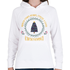 PRINTFASHION Cifra karácsonyfa - Női kapucnis pulóver - Fehér női pulóver, kardigán