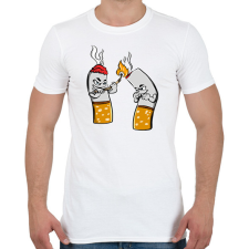 PRINTFASHION Cigaretta pár - Férfi póló - Fehér férfi póló