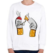 PRINTFASHION Cigaretta pár - Gyerek pulóver - Fehér gyerek pulóver, kardigán