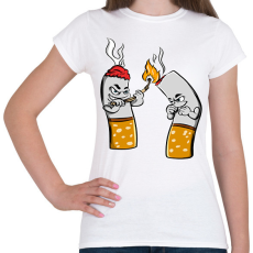 PRINTFASHION Cigaretta pár - Női póló - Fehér