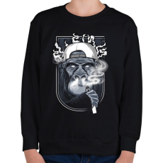 PRINTFASHION Cigis majom - Gyerek pulóver - Fekete