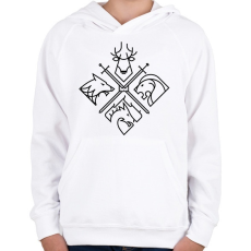 PRINTFASHION Címerek GOT - Gyerek kapucnis pulóver - Fehér