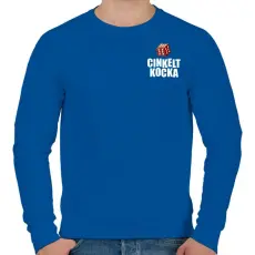 PRINTFASHION Cinkelt kocka logó - Férfi pulóver - Királykék