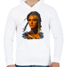 PRINTFASHION Ciri - Férfi kapucnis pulóver - Fehér