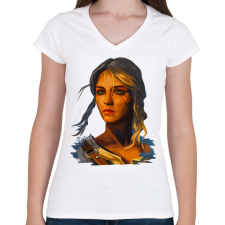 PRINTFASHION Ciri - Női V-nyakú póló - Fehér női póló