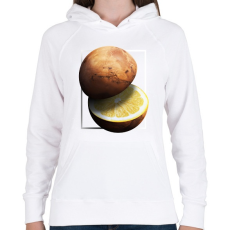PRINTFASHION Citrom bolygó - Női kapucnis pulóver - Fehér