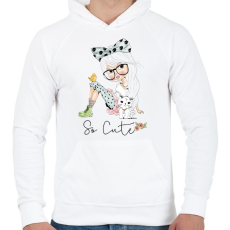 PRINTFASHION City Girls - Férfi kapucnis pulóver - Fehér