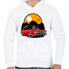 PRINTFASHION Classic car - Férfi kapucnis pulóver - Fehér férfi pulóver, kardigán