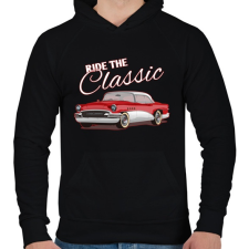 PRINTFASHION Classic car  - Férfi kapucnis pulóver - Fekete férfi pulóver, kardigán