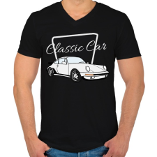 PRINTFASHION Classic Car - Férfi V-nyakú póló - Fekete férfi póló