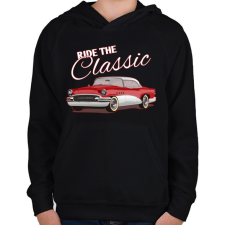 PRINTFASHION Classic car  - Gyerek kapucnis pulóver - Fekete gyerek pulóver, kardigán