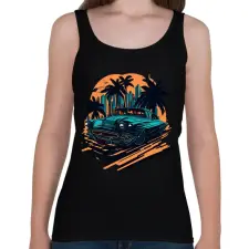 PRINTFASHION Classic car - Női atléta - Fekete női trikó