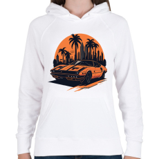 PRINTFASHION Classic car - Női kapucnis pulóver - Fehér