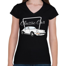 PRINTFASHION Classic Car - Női V-nyakú póló - Fekete női póló