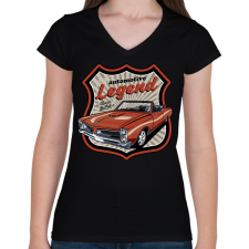 PRINTFASHION classic car - Női V-nyakú póló - Fekete női póló