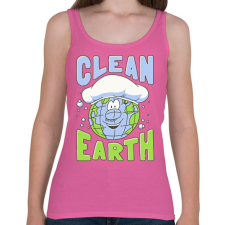 PRINTFASHION Clean Earth - Női atléta - Rózsaszín női trikó