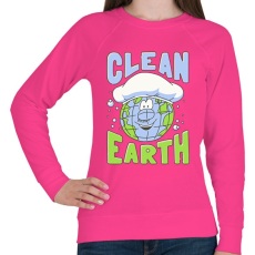 PRINTFASHION Clean Earth - Női pulóver - Fukszia