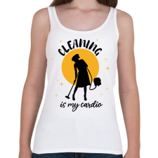 PRINTFASHION Cleaning is my cardio - Női atléta - Fehér női trikó