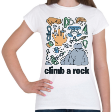 PRINTFASHION Climb a rock - Női póló - Fehér női póló