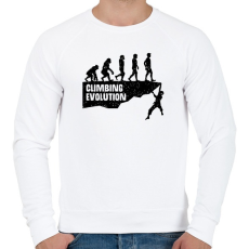 PRINTFASHION Climbing Evolution - Férfi pulóver - Fehér