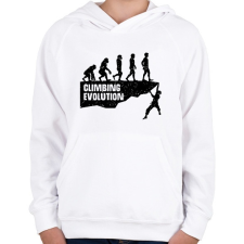 PRINTFASHION Climbing Evolution - Gyerek kapucnis pulóver - Fehér gyerek pulóver, kardigán