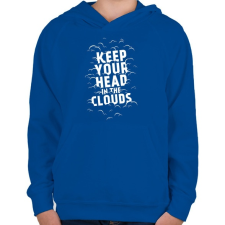 PRINTFASHION Clouds - Gyerek kapucnis pulóver - Királykék gyerek pulóver, kardigán