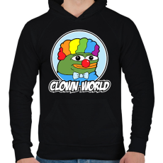 PRINTFASHION Clown World - Férfi kapucnis pulóver - Fekete