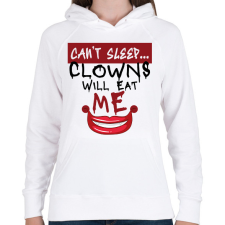 PRINTFASHION Clowns will eat me - Női kapucnis pulóver - Fehér női pulóver, kardigán