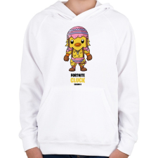 PRINTFASHION Cluck - Fortnite Season 6 - Gyerek kapucnis pulóver - Fehér gyerek pulóver, kardigán