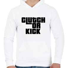 PRINTFASHION Clutch or Kick - Férfi kapucnis pulóver - Fehér