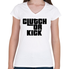 PRINTFASHION Clutch or Kick - Női V-nyakú póló - Fehér női póló