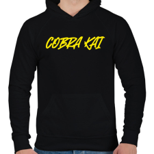 PRINTFASHION COBRA KAI 1 - Férfi kapucnis pulóver - Fekete férfi pulóver, kardigán