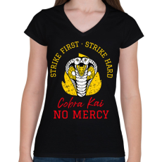 PRINTFASHION COBRA KAI 3 - Női V-nyakú póló - Fekete