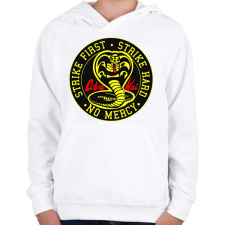 PRINTFASHION Cobra Kai - Gyerek kapucnis pulóver - Fehér gyerek pulóver, kardigán