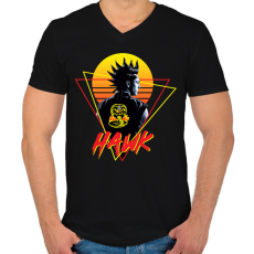PRINTFASHION Cobra Kai - Hawk - Férfi V-nyakú póló - Fekete